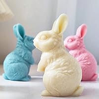 Vista 5 de 3D Rabbit Candle Silicone Molds Easter Bunny Resin Casting Mould for DIY Candle Making Polymer Clay Craft Plaster Home Decoration Conejo de pie