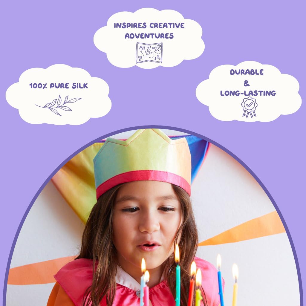 Sarah's Silks Enchanted Rainbow Silk Crown | A Magical Dress-Up Elastic Headband for Princes, Princesses, Kings, & Queens | Montessori Toy for Children - Image 3