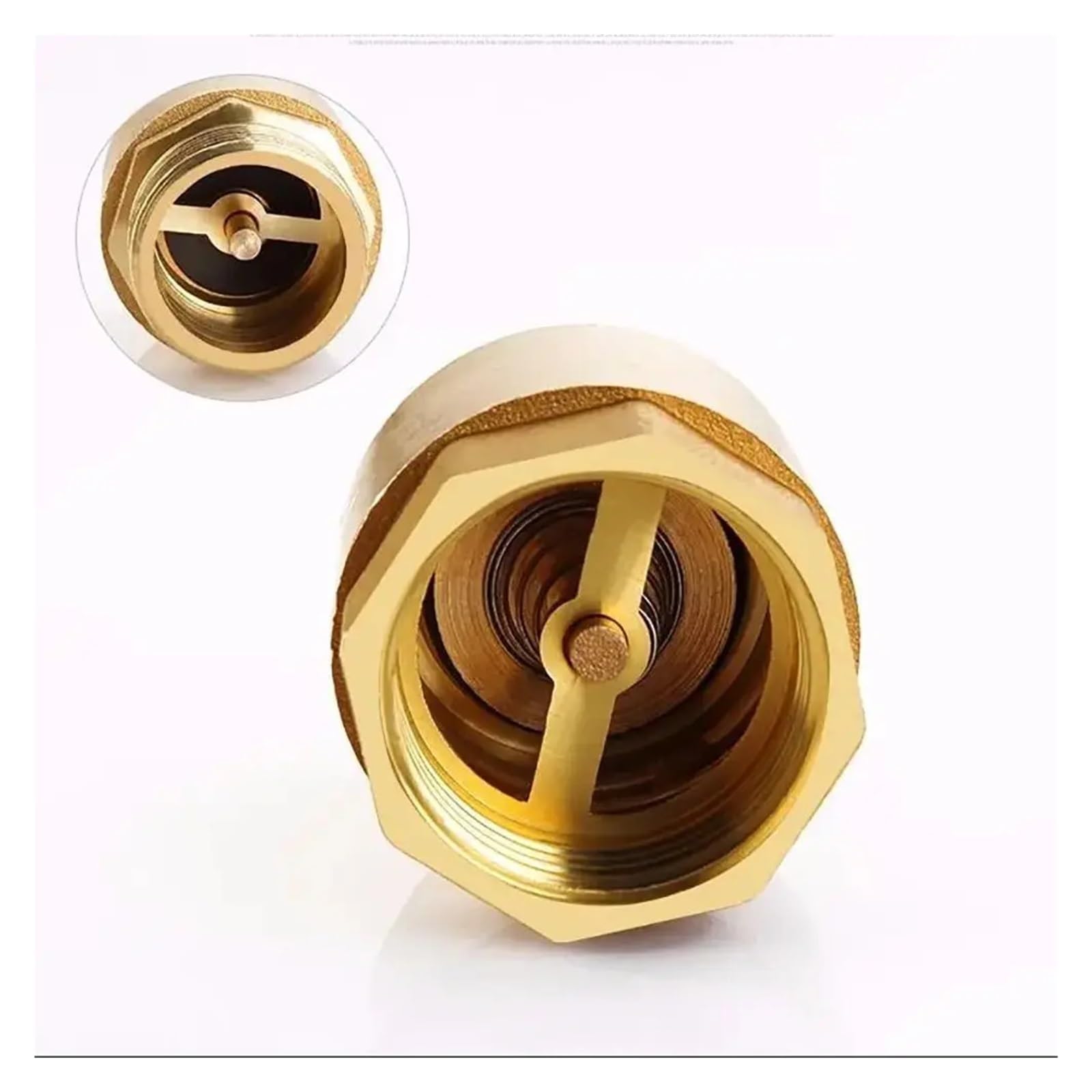LEOTNNDQ Thread In-Line Spring 1/2" 3/4" 1" 2" DN15 DN20 DN25 Anti Backflow One-Way Valve Irrigation(DN20 G3-4)