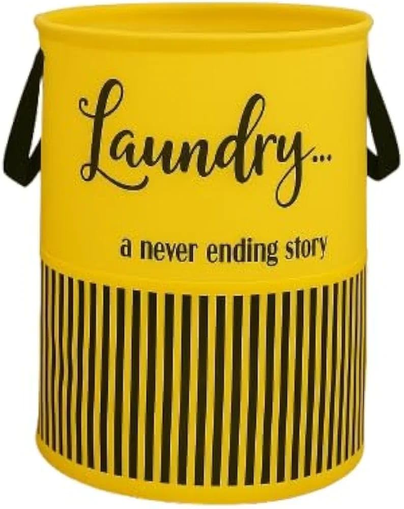 Laundry Basket - Non Woven Cloth Bin Bag for Clothes Storage - Freestanding Organizer (Blue) Basket for Clothes with Lid | Laundry Bag Foldable | Laundry Bag for Clothes | (1, yellow)-image-40