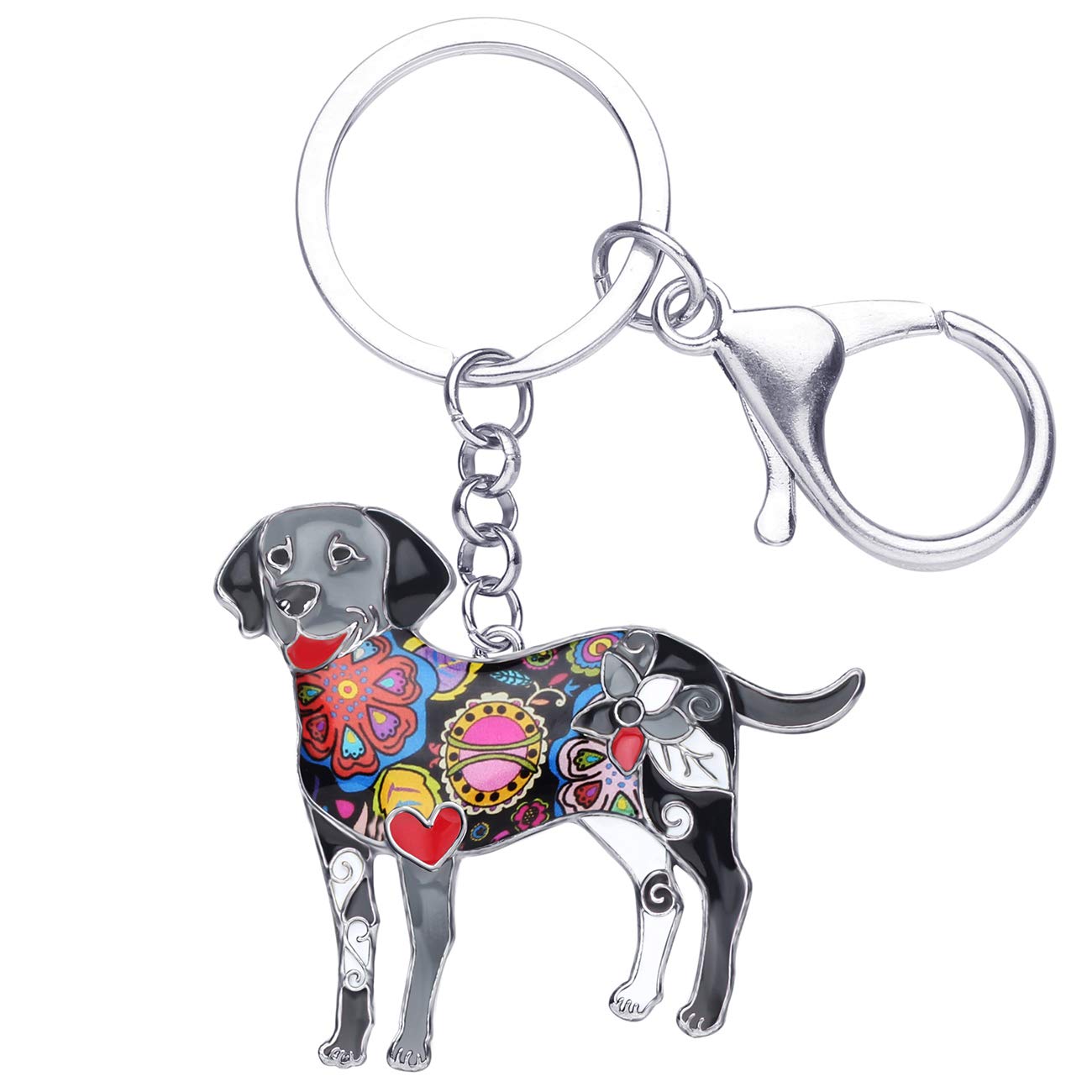 Doway Unisex Black Labrador Cute Enamel Dog Keychain Keyring Pets Dog Keyrings For Women (Black Labrador)