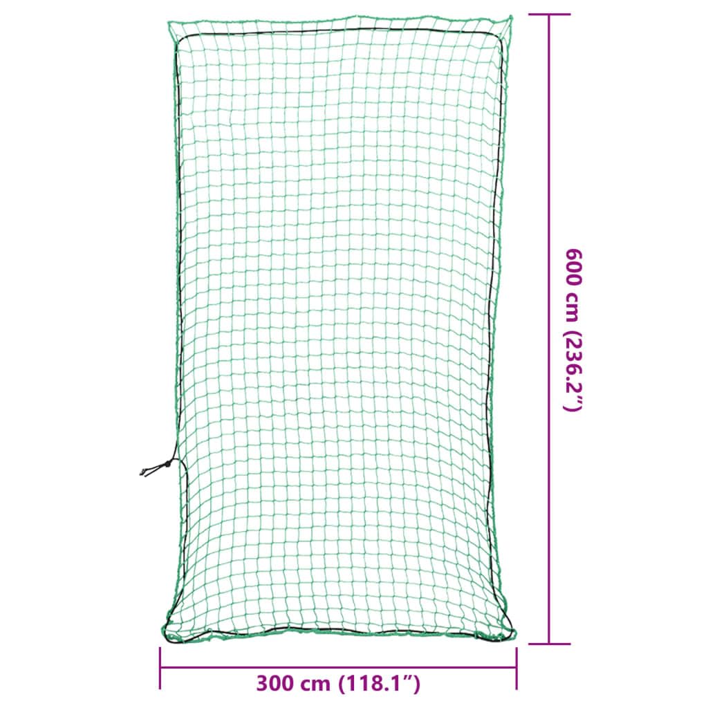 Anhängernetz 6x3 m Ladungssicherung mit Gummiseil, Abdecknetz für Pkw Anhänger LKW, Reißfestes Sicherungsnetz für Transport, Maschenweite 45x45mm Grün