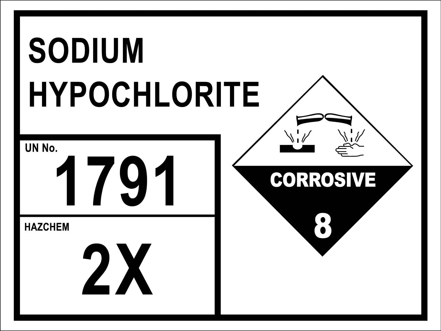 Metal Tin Sign Sodium Hypochlorite 1791 2X Caution Danger Safety Security Warning Notice Signs Indoor Outdoor Use 8 X 12 Inch