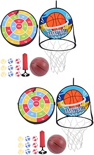TOYANDONA 2 Conjuntos De Cesta Dupla Face Brinquedo De Treinamento Jogo De Basquete Dardo Placa Cesta De Basquete Crianças Cesta De Basquete Tiro De Basquete Mini Brinquedos Jogos
