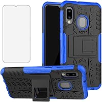 Vista 1 de Asuwish Funda de teléfono para Samsung Galaxy A10e con protector de pantalla de vidrio templado y soporte delgado, híbrida, resistente, funda Azul