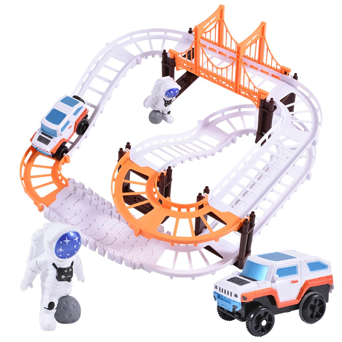 Ogi Mogi Toys Space Track and Vehicle Set, Preschool Imagination Play for Boys and Girls, Innovative Space Theme with 3 Astronaut Dolls, Educational Gifts for Children Aged 2 and Up