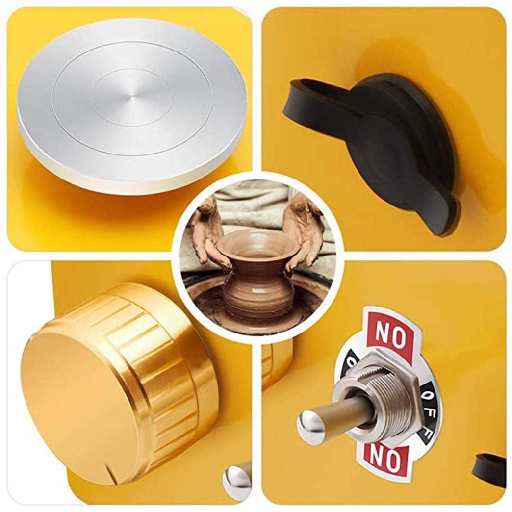 Mini Pottery Wheel Turntable Mini Electric Pottery Machine DIY Clay Tool with Tray 220V for Ceramic Work Ceramic Clay Art Craft Silent