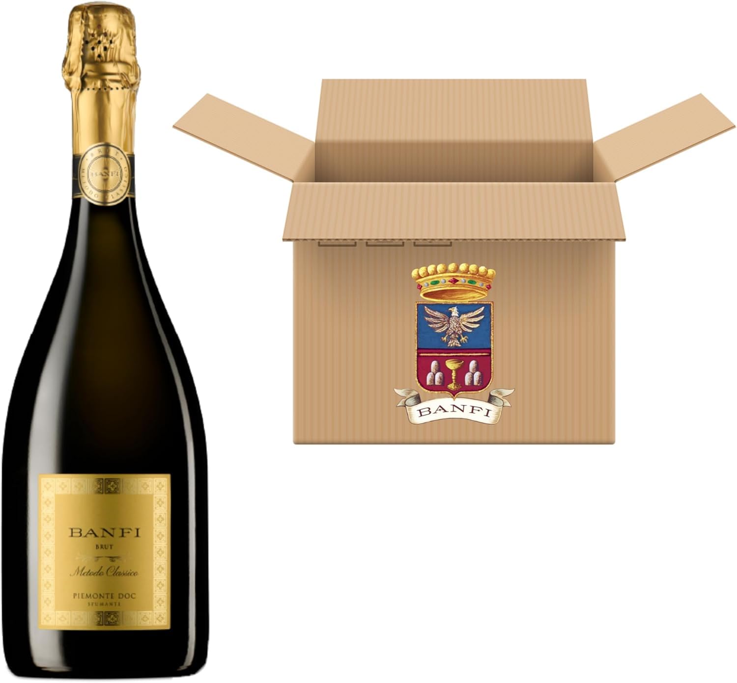 BANFI | Spumante Brut Metodo Classico | Piemonte DOC | Pinot Nero e Chardonnay | Confezione da 3 Bottiglie | 75cl