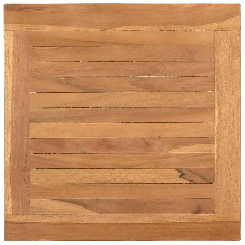Tavolino da salotto marrone in legno massello teak, 45 x 45 x 36 cm, resistente alle intemperie, per giardino, terrazza, balcone e veranda, come tavolino d'appoggio per esterni e gruppo di