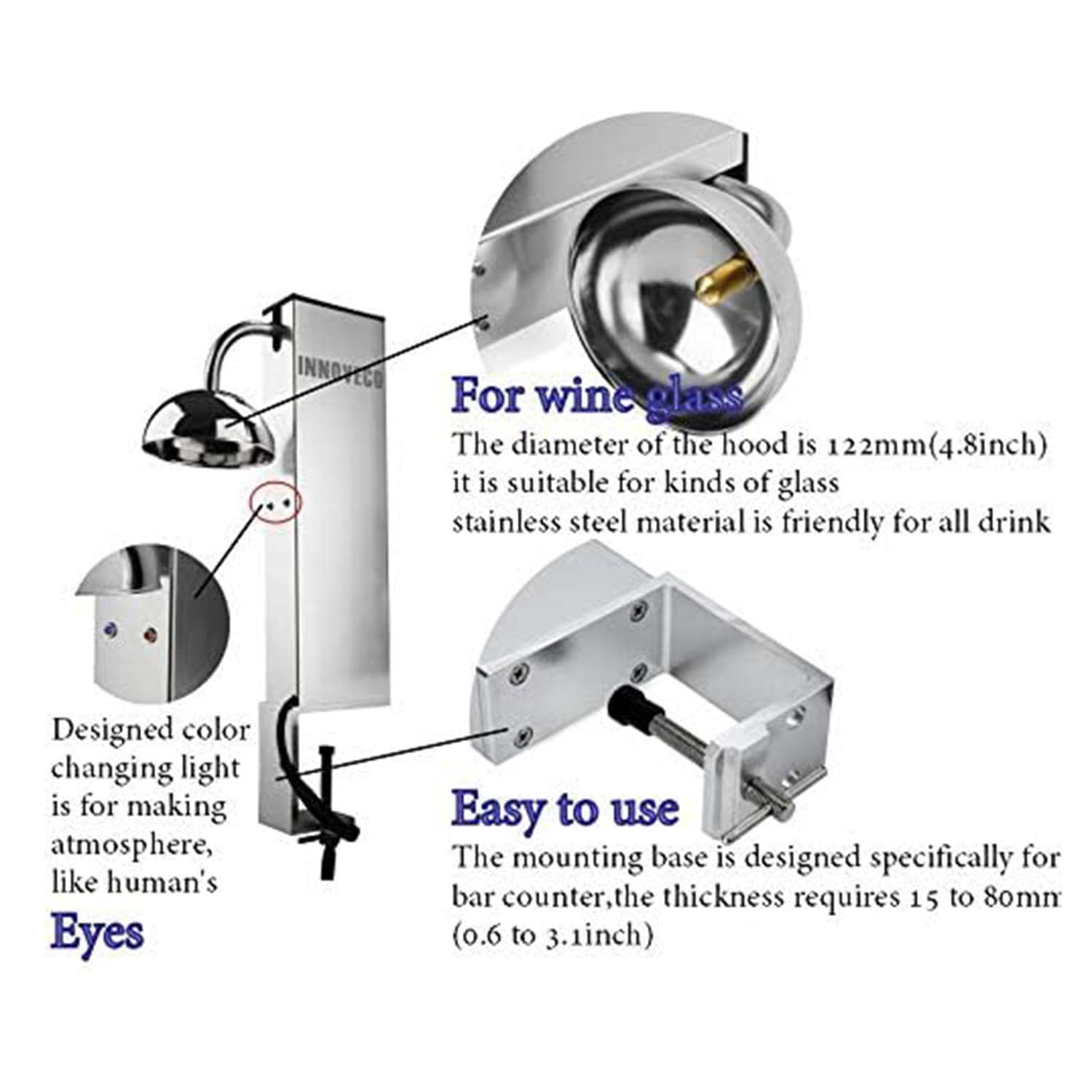 Froster istantaneo in vetro, refrigeratore per birra, vino, champagne e cocktail, ideale per discoteche, pub, ristoranti e uso domestico, ideale per feste