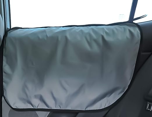 Plush Paws Products Premium Car Door Protector | Washable & Waterproof Interior Door Cover for Car, Truck, & SUV | One Size Fits Most Nonslip, Tear Resistant Door Guard | Set of 2 Grey