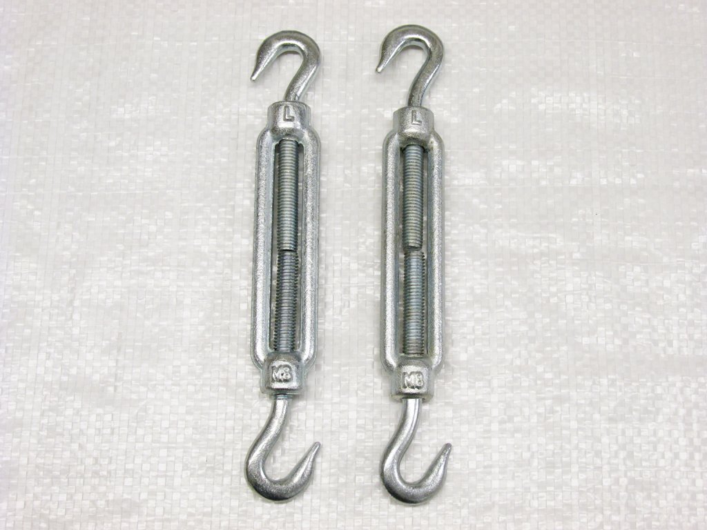 x2 M10 Hook to Hook Straining Screw Turnbuckle