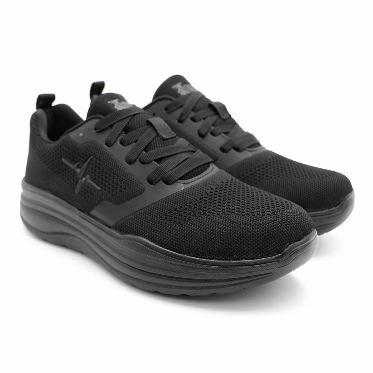 Laforst Mens Platform Xtreme Comfort Slip Resistant Sneaker AllBlack 8.5