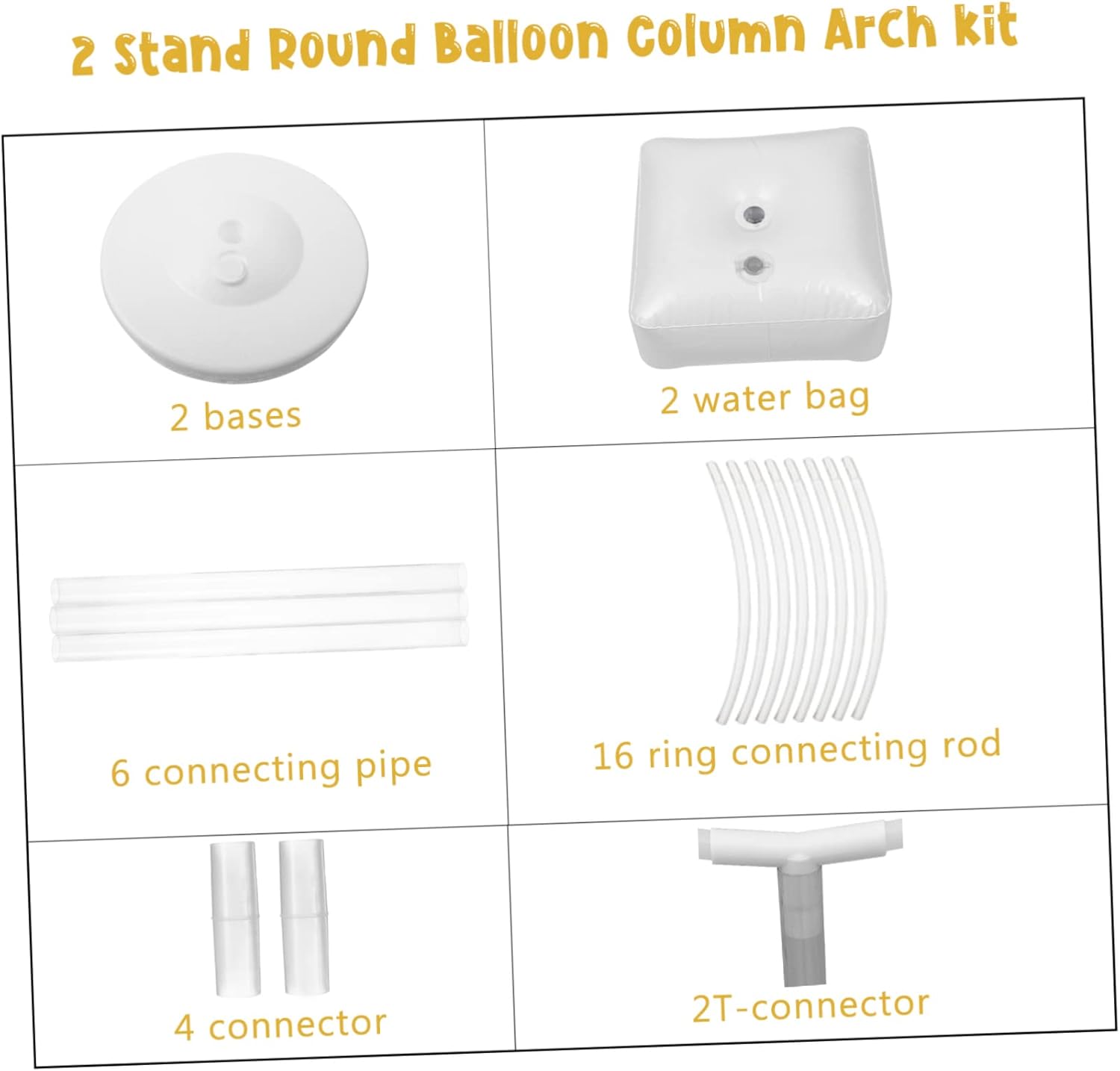 Generic 1set Balloon Arch Kit Round Frame and Water Fillable Bases Easy to Assemble Stand for Party Decorations Wedding and Events Reusable Holders