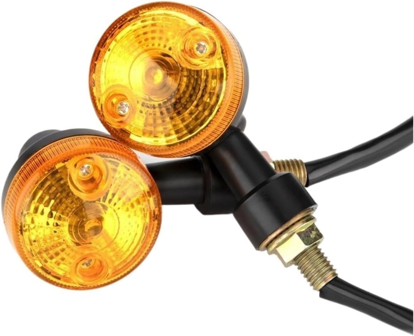 Generic Mini uniwersalne wskaźniki Dla Kawasaki Dla Suzuki Dla Honda Lampa kierunkowskazów 2 szt. Lampa kierunkowskazów motocyklowych Bursztynowe migacze