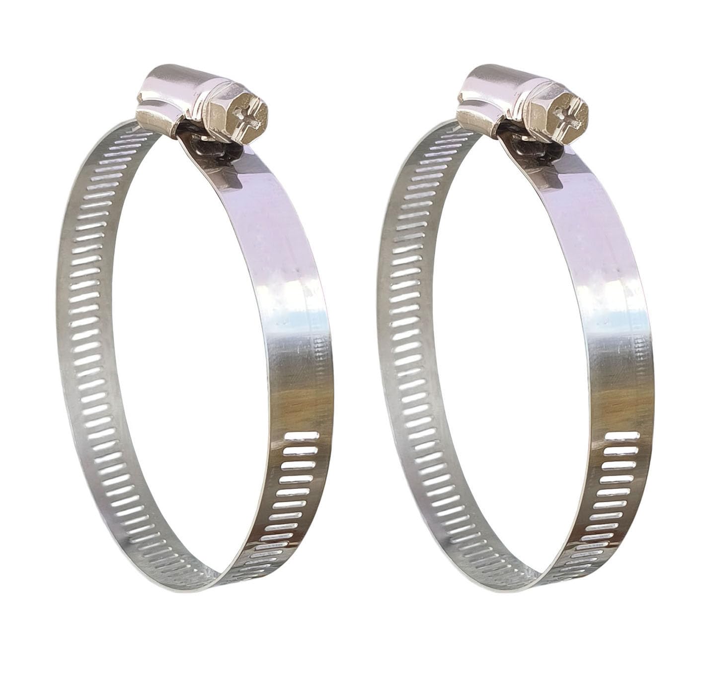 ESEKSAFAR 4 inch (100mm) 2pc Adjustable SS Hose clamp set 4inch Size adjust of clamp 3 inch to 4 inch-image-24