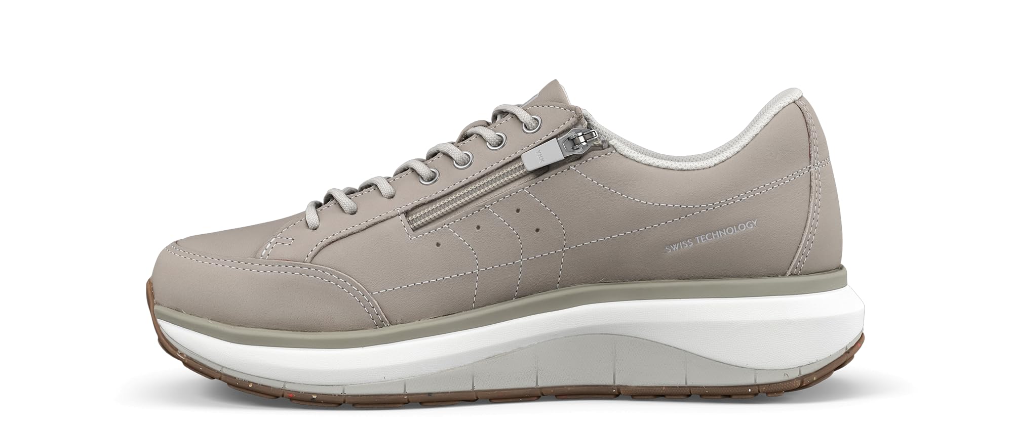 JOYA Moscow Zip beige, Herren-Schnürschuh für gesundes Gehen im Alltag, aus feinem Nubukleder, mit zusätzlichem, seitlichem Reißverschluss für erleichterten Einstieg, schicker Freizeitschuh in Beige