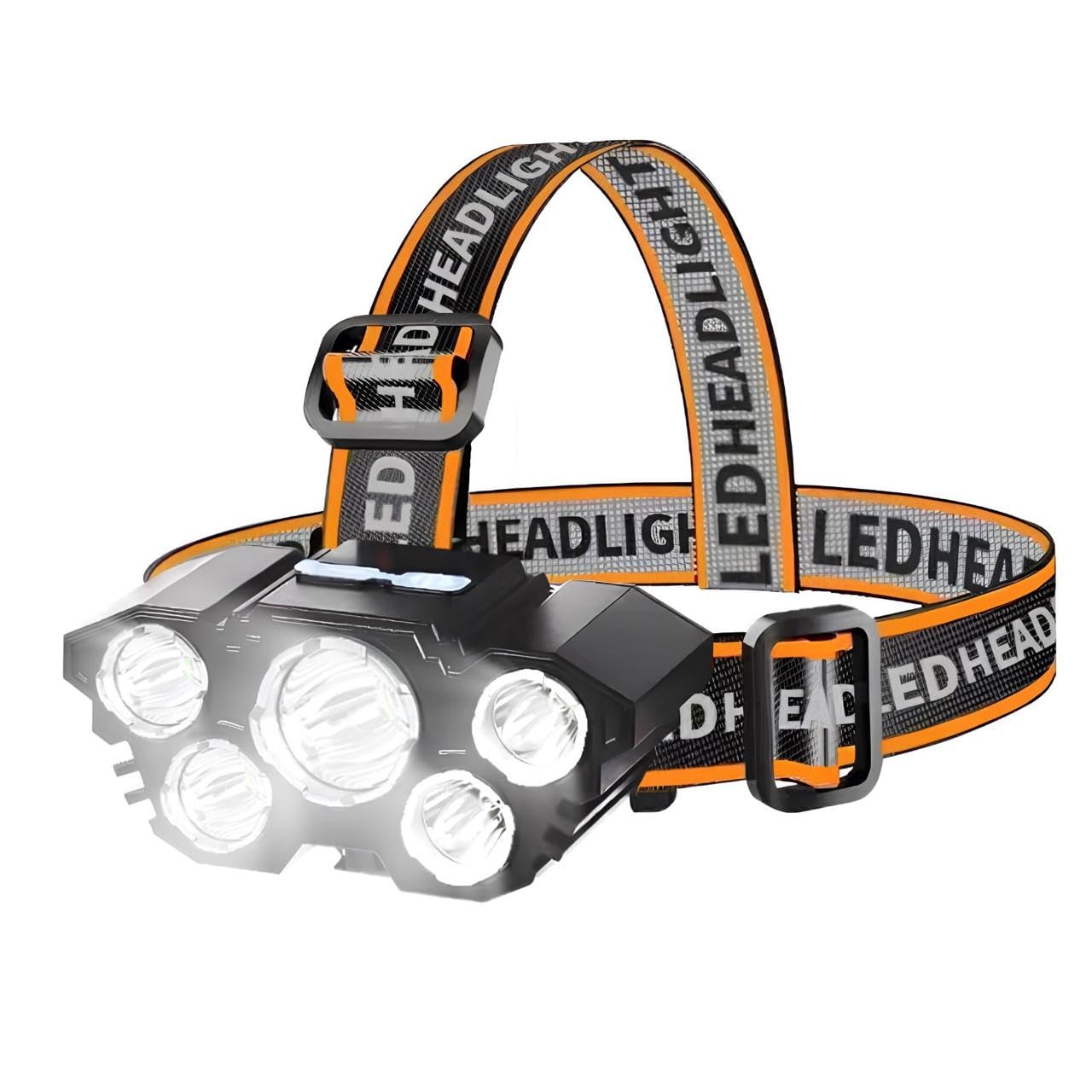 Headlamp LED Lamp Consisting of 5 lights String Lighting Rechargeable With USB - Adjustable from 180 degrees 4 Modes Flashlight Lightweight Head Light - Waterproof Outdoor Camping Hiking Fishing