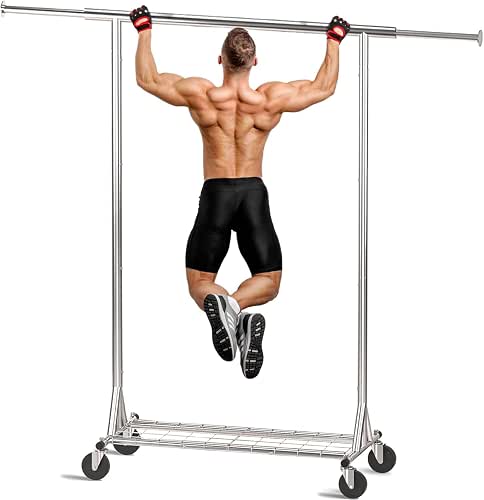 Clothing Garment Rack Capacity 550LBS Rolling Clothes Rack on Wheels