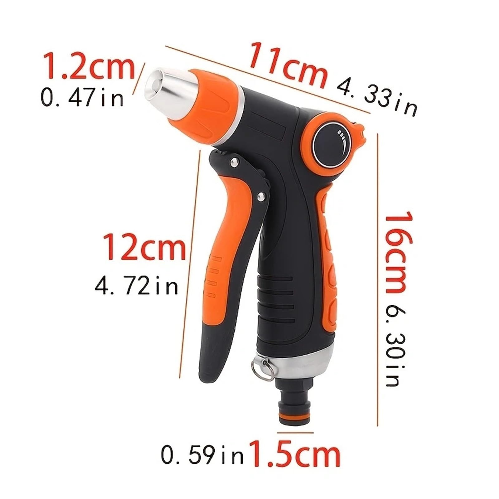 Pistolet d'arrosage avec embout multi-jets, Buse de lavage voiture jardin à haute pression portative réglable jet d'eau tuyau