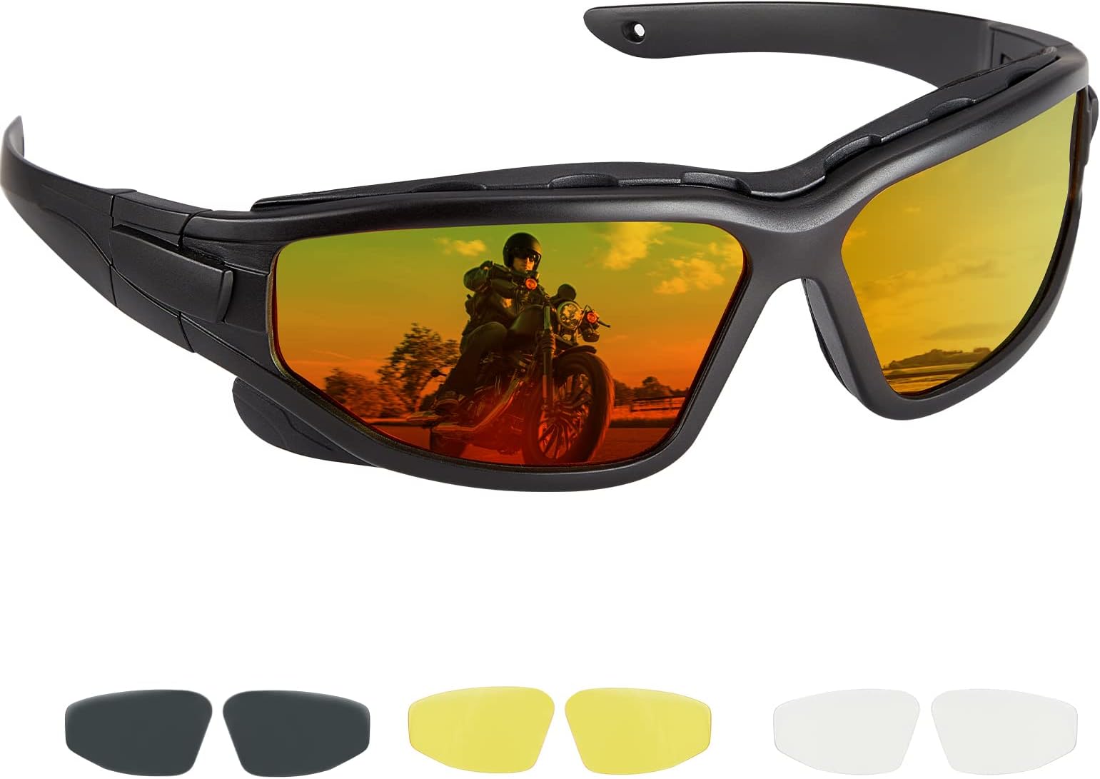 KEMIMOTO Riding Goggles - Motorcycle Glasses for Men