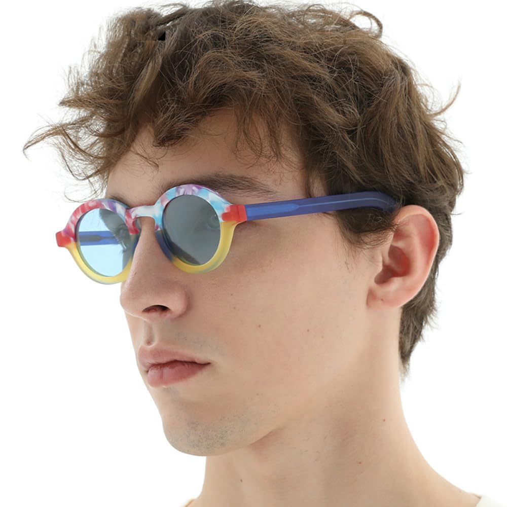 Trendige Sonnenbrille aus mattem Acetat, UV400, für Herren, modisch, Retro, Vintage, ovale Sonnenbrille für Damen, Farbtöne, Mattrot, Grau, Einheitsgröße