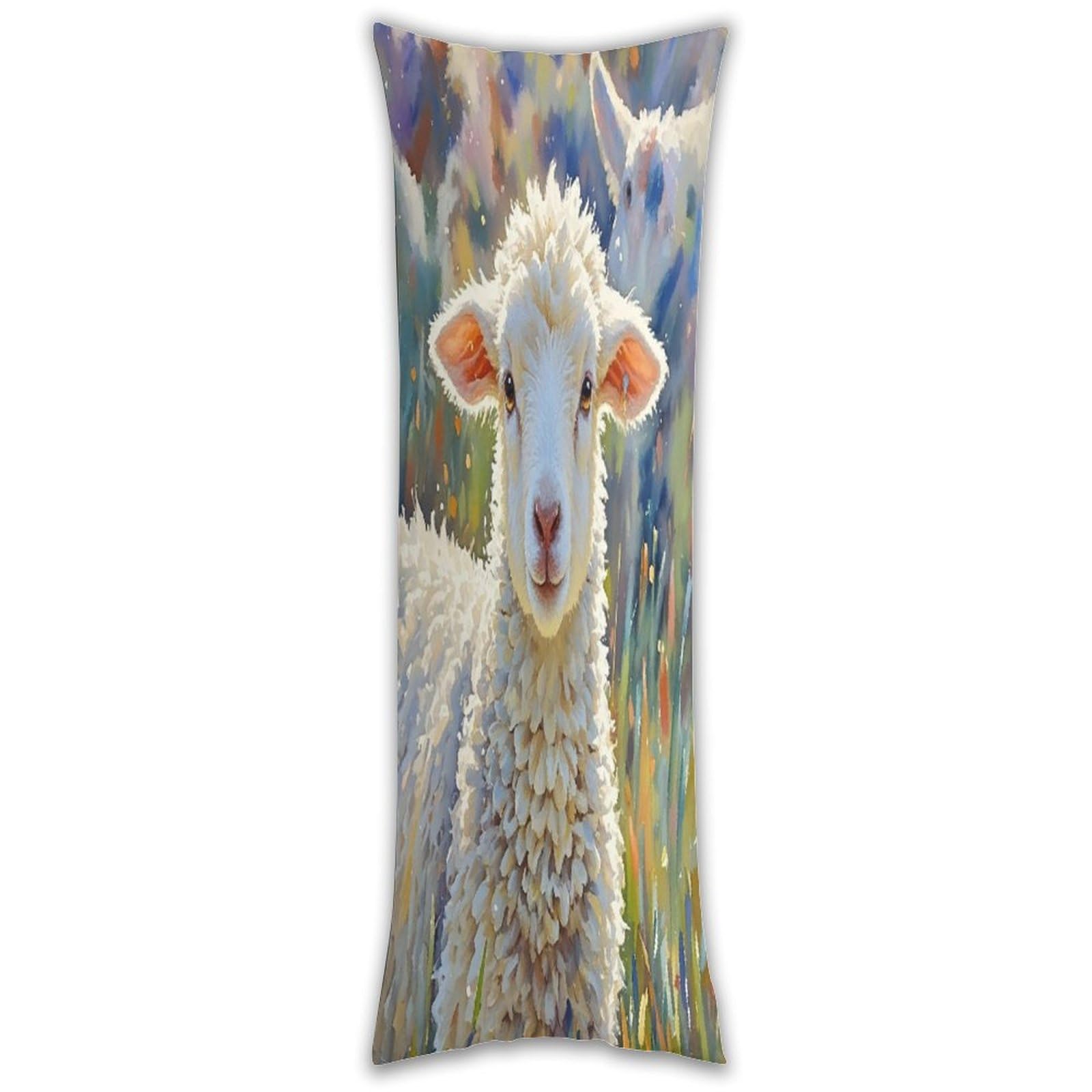 Color Sheep Pillow Cases Breathable Vertical Long Pillowcase Body Pillowcase with Hidden Zipper Closure Soft and Cozy Pillow Cover 20x54 Inches for Bedroom Couch