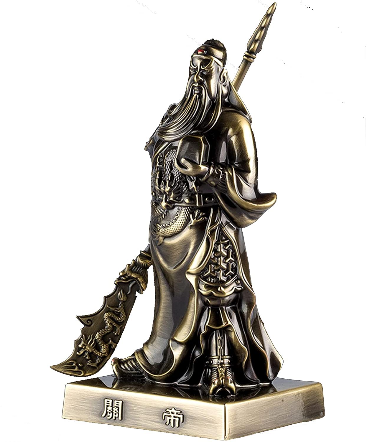 Enesea Brass Office Copper Ornament, Guan Yu Statue Figure Kwan Kung, Kuan Gong God Of Fortune Sculpture Decorations For Living Room, Home Office, Car, Best Chinese Feng Shui Gifts, (Color : )
