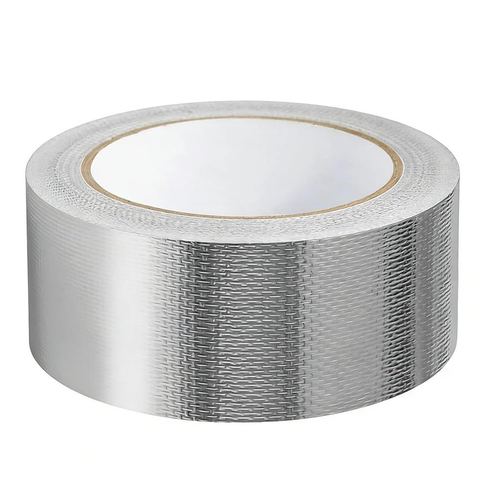 Dasjkdi 10M 3Sets Aluminum Foil Glass Fiber Cloth Tape Pipe Duct Insulation Heat Reflective Manifold Downpipe Bandage Silver Adhesive Tapes For Hose(10M)