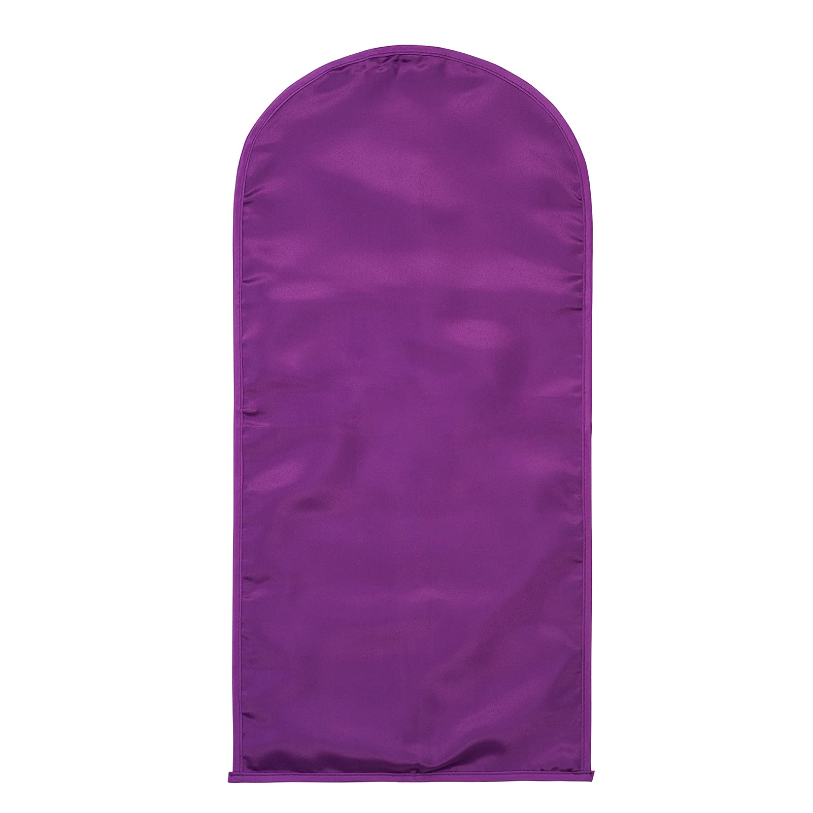 Satin Perücken Aufbewahrungsbeutel Haarverlängerungen Tasche Perückentasche mit Holzaufhänger Set (60 * 29cm/23.6 * 11.4",Lila mit rundem Winkel*5)