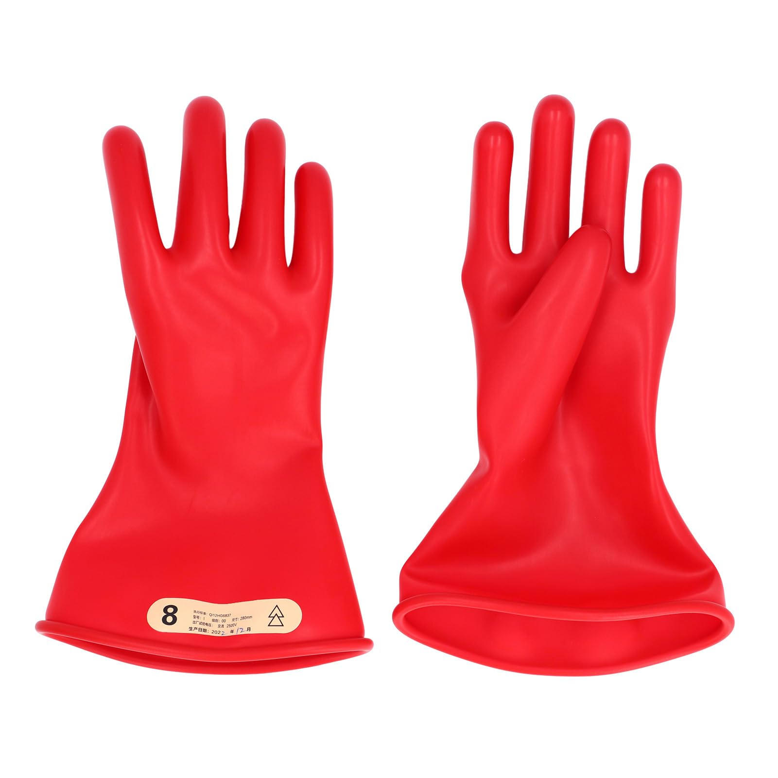 Gants isolés pour électriciens 2,5 kV, gants de sécurité haute tension, gants de travail en latex de qualité supérieure pour lignes électriques avec une résistance à la perforation (Taille 8)