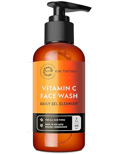 Limpiador facial con vitamina C, limpiador facial antienvejecimiento para líneas finas, manchas de la edad, ojeras, gel limpiador para el cuidado de