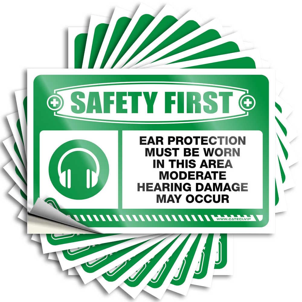 Western Helmet Sticker | Safety First Ear Protection Must Be Worn in This Area Spring for Darts Decor(6X9CM)