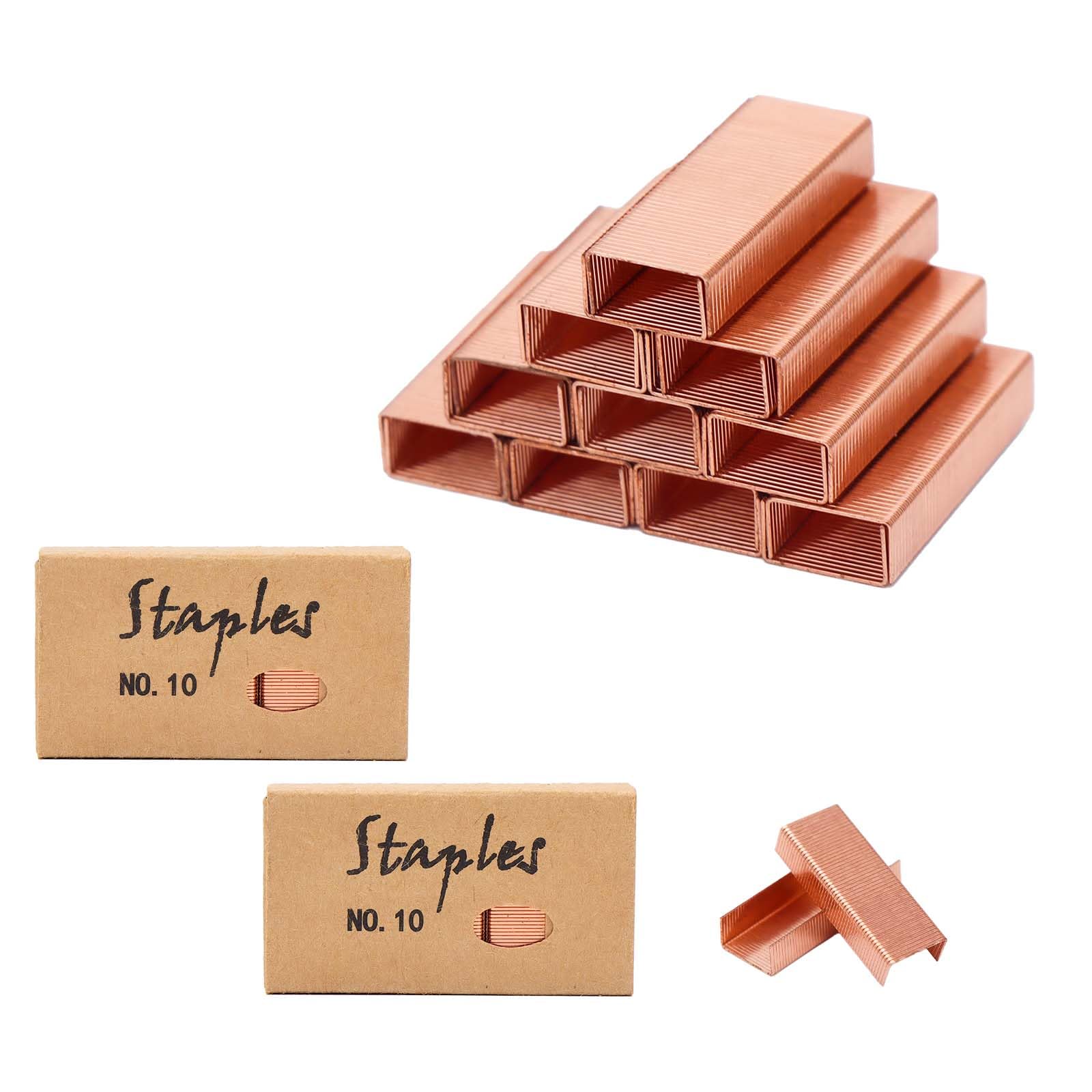 Rose Gold No.10 Staples Mini Staples Refill 1000/Box 2 Boxes/Pack 2000 Count #10 Staple Colored Staples for Office Mini Stapler (Rose Gold Staples)
