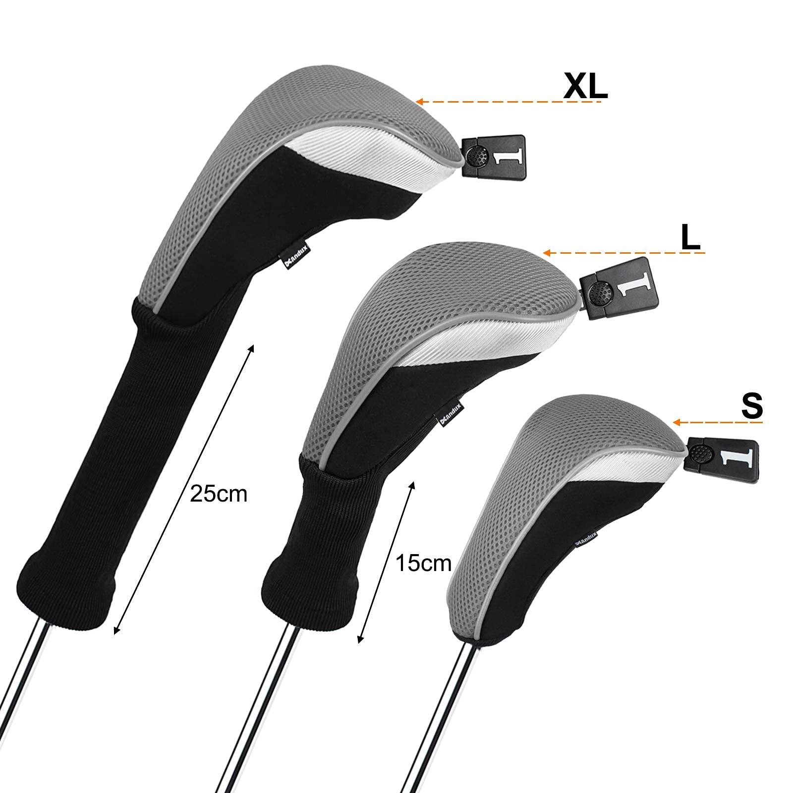 Andux Golf Fairway legno Club testa copre 460cc driver Extra collo lungo