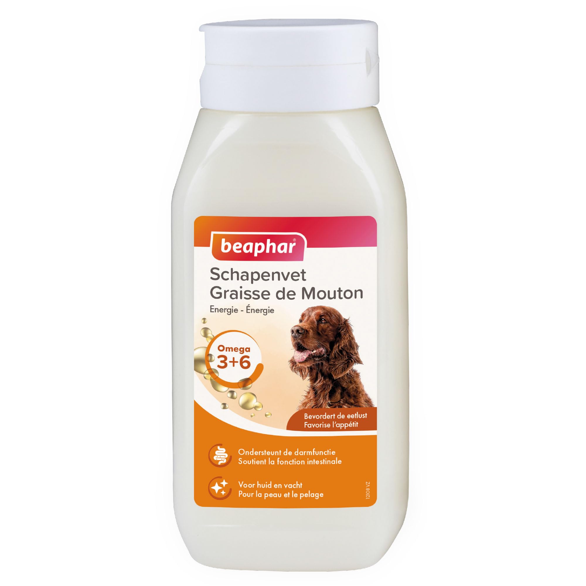 BEAPHAR – Graisse de Mouton pour Chien – Aliment Complémentaire – Omégas 3 et 6 – Bénéfique pour la Fonction intestinale, Le Pelage et la Peau – Énergie et Vitalité – Favorise l'appétit – 430 ML