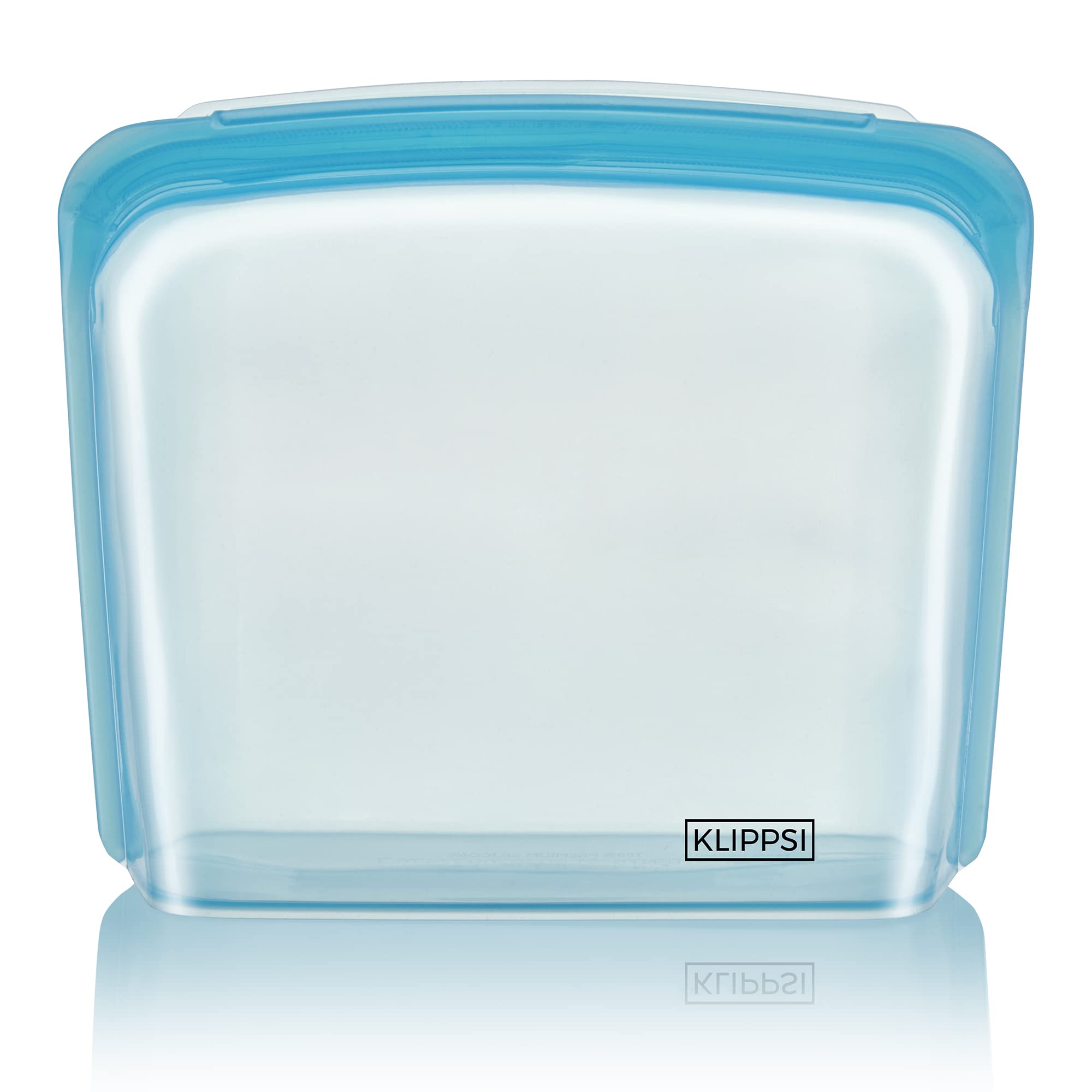 Klippsi Blue Klippsi® 3L Reusable Silicone Freezer Bag Storage Bag Tear-Resistant Heat Cold Resistant Leak-Proof Dishwasher Safe (Blue)