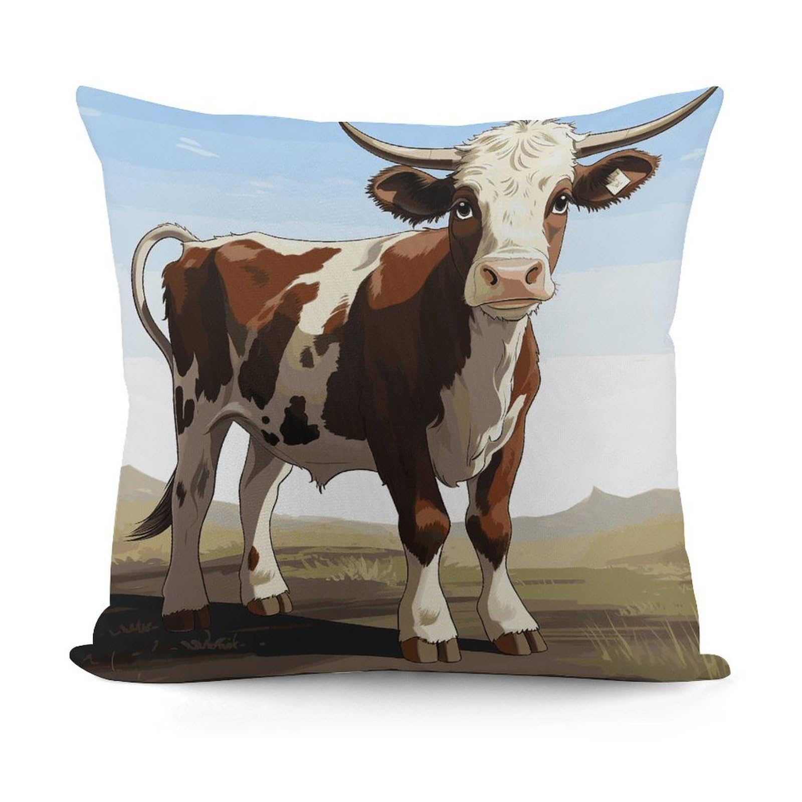 VstaDank Animal Cow Throw Pillow Covers 18x18 Inch Soft Couch Home Decor Cushion Cover Comfortable Plush Square Cushion Case Farmhouse Decorative Pillowcase for Living Couch