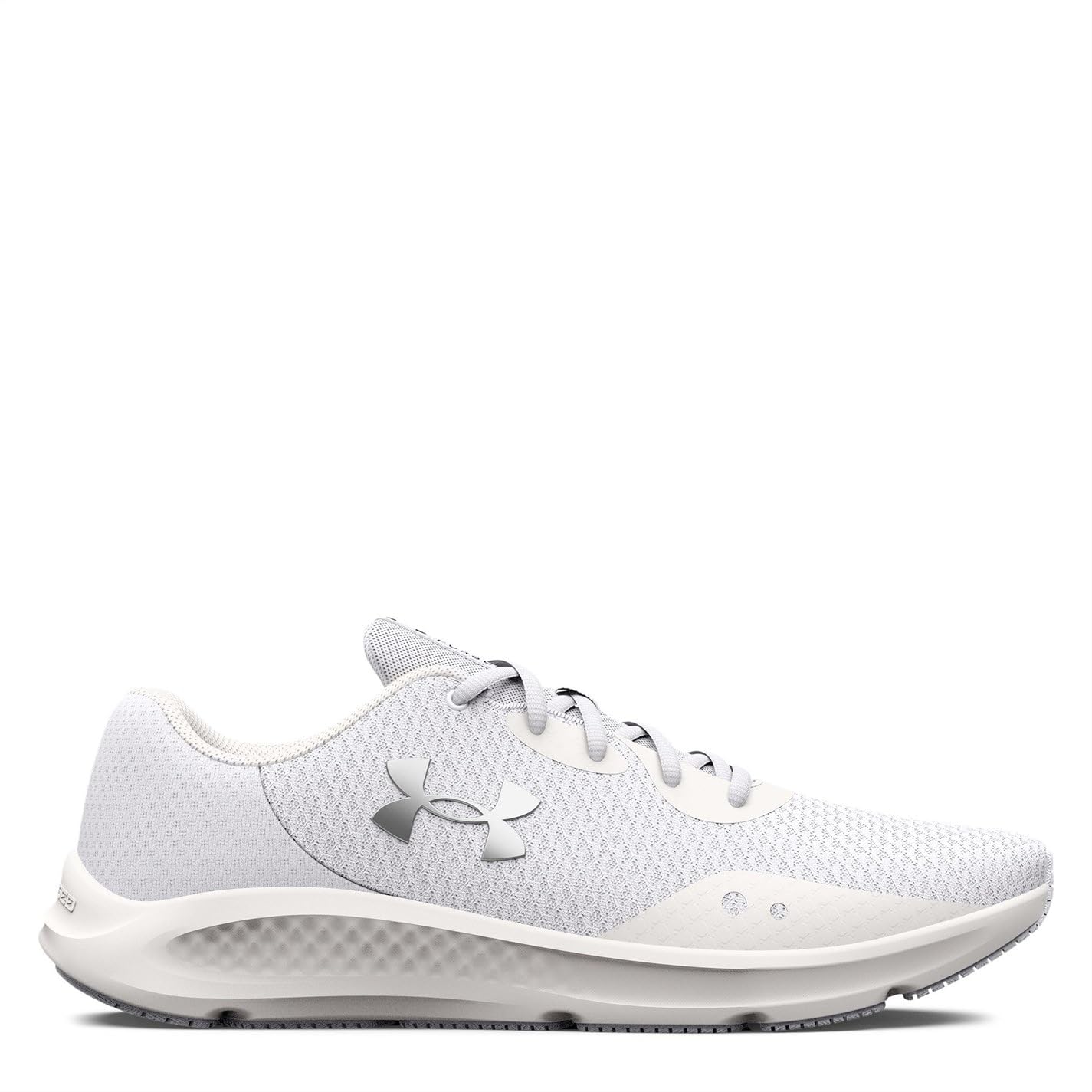 Under Armour Men's Charged Pursuit 3, (101) White/White/Metallic Silver, 10.5, US
