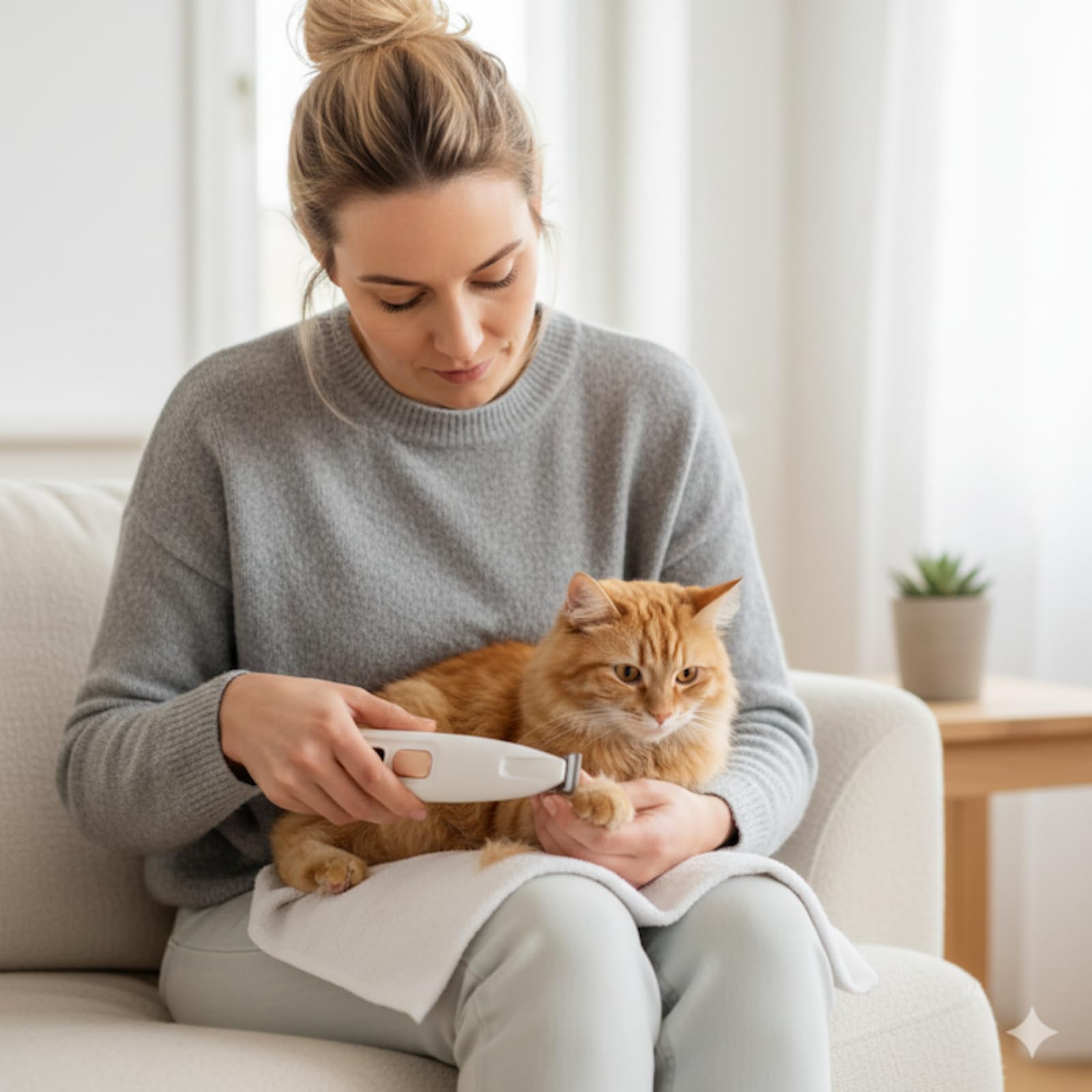 mylittle-paw Patounet Der einzige Haarschneider, derleise genug für Katzen ist(30 dB),Katzen-Schermaschine mit LED-Licht, wasserdicht und kabellos, für Hunde und Katzen geeigne