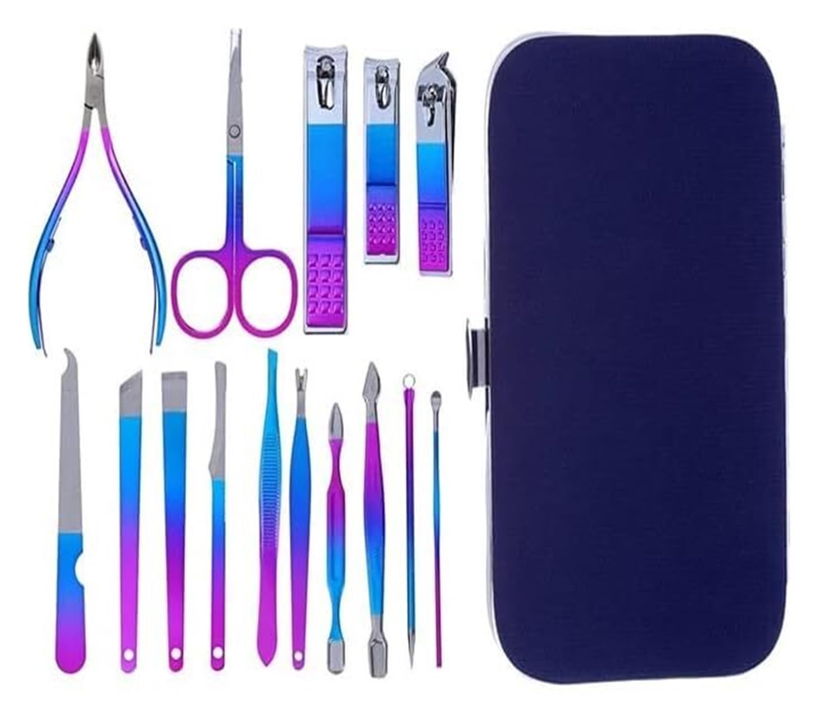 Juego de manicura y cortaúñas de Acero Inoxidable con Cuchara para Las Orejas, Tijeras para pedicura ()