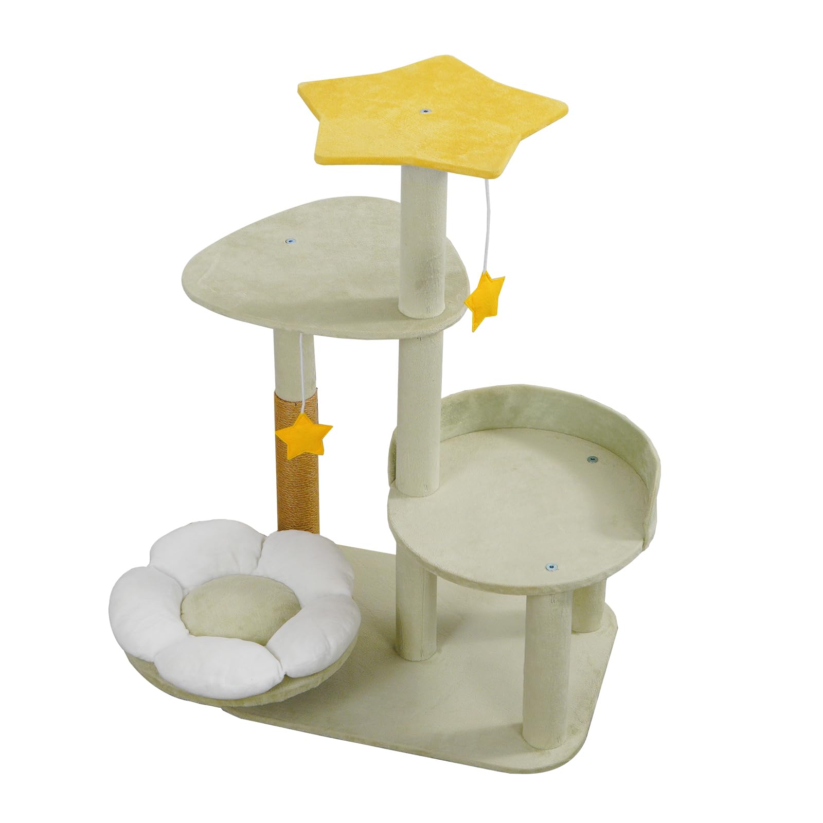 Sthdofrpaits Flower Cat Tree for Indoor Cats, 31" Green Cute Cats Tower