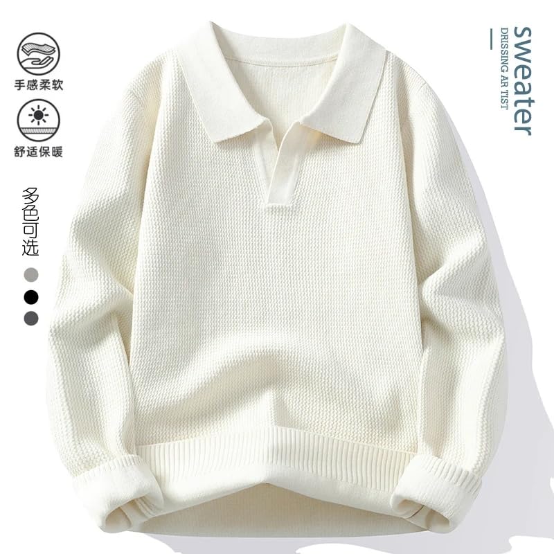 Men's Solid Color Sweater Men's Wool Pullovers Autumn Mens Thick Warm Men Knitted Sweater4