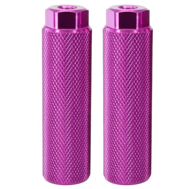 Cale pied BMX violet en alliage d'aluminium 100x28mm pour axe 3/8