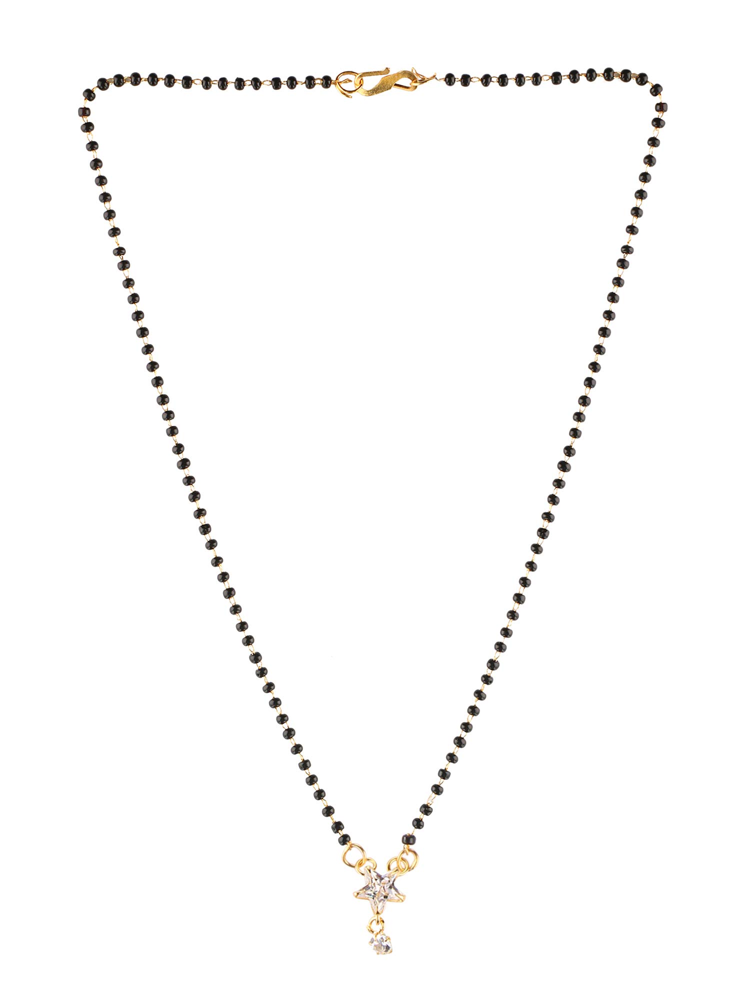 Indian Jewelry Mangalsutra Bollywood Traditional Crystal Pendant Necklace Black Beads Chain Mangalsutra Jewelry for Women