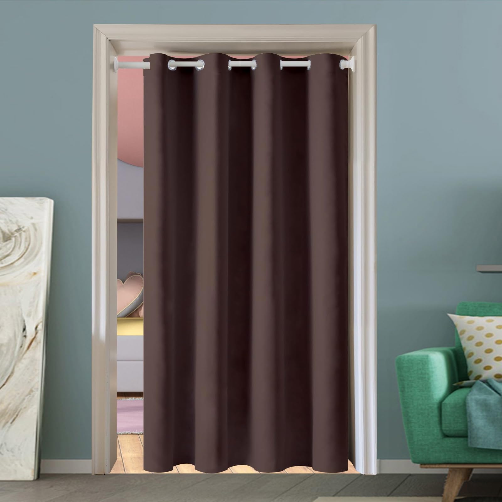 Draperies intérieures haut de gamme occultantes marron 250 x 50