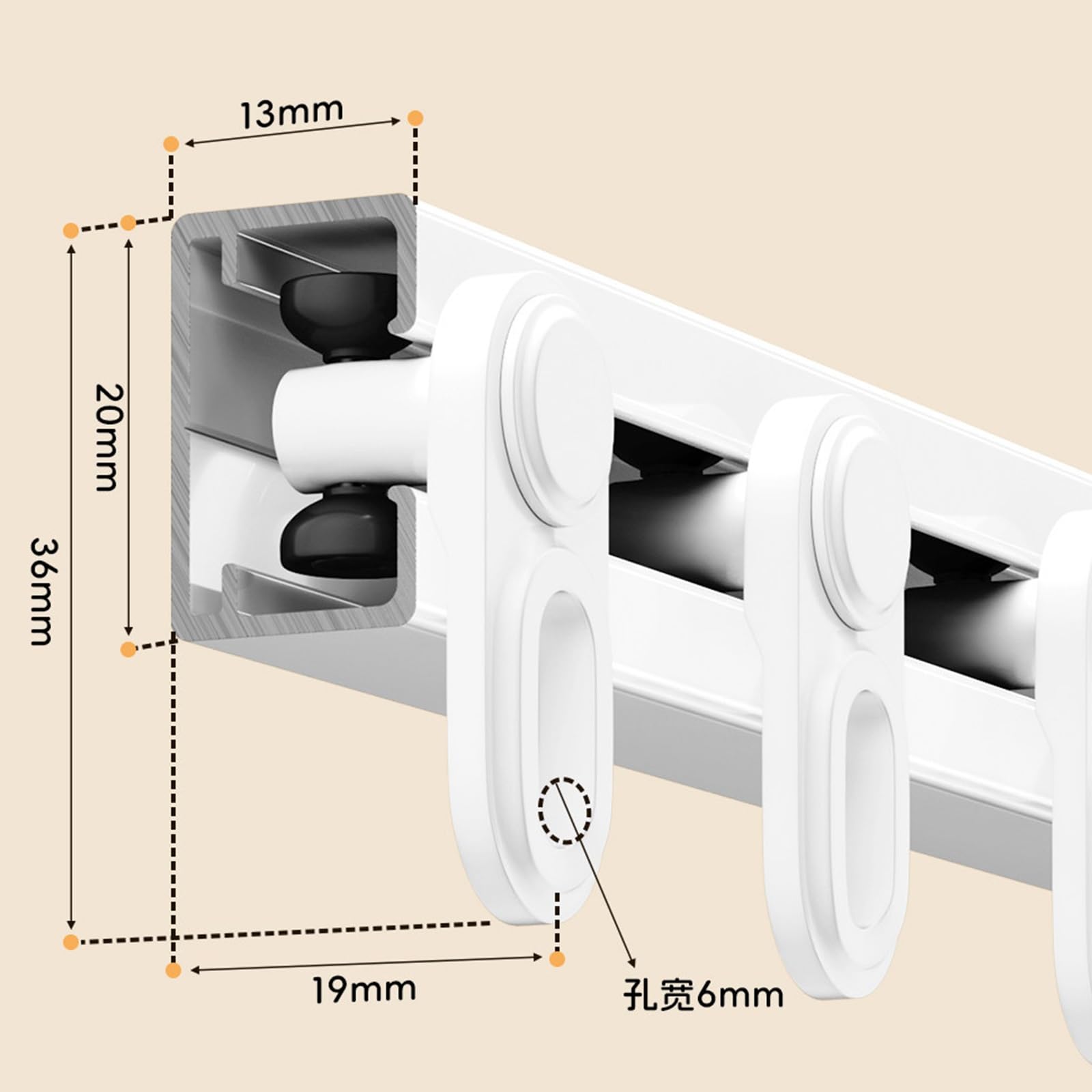 Rail À Rideau Simple En Aluminium, Tringle Silencieuse À Fixation Murale Latérale, Blanc Et Noir, Glisse Fluide Et Silencieuse Pour Salon, Appartement, Hôtel Et Décoration Intérieure