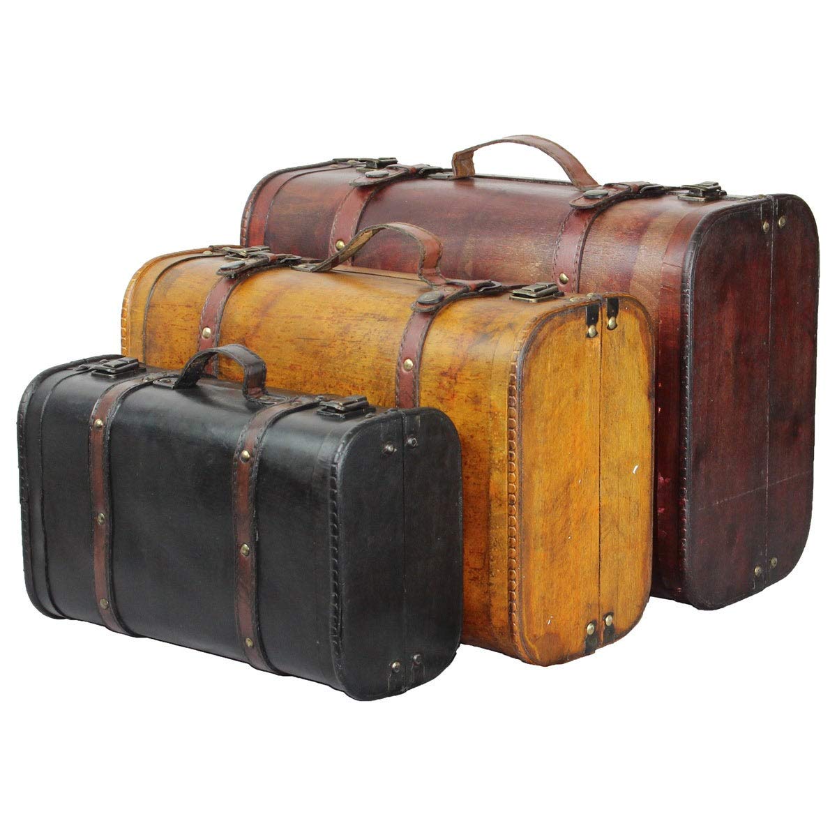 Amazon.co.jp: MISC ヴィンテージ デコラティブ スーツケース (3個