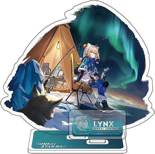 Lynx Honkai Star Rail Acrílico Stand Honkai Star Rail Lynx Merch Decoración de mesa para fanáticos del juego Honkai 6IN15CM (Lynx)