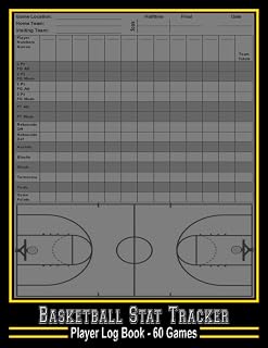 Basketball Stat Tracker Player Log Book: 120 Single-Sided Pages Basketball Stats Book, Scorebook Stat Sheets for 60 Games, Court Maps to Record Shot ... | Perfect Gift for Players, Coaches, Parents